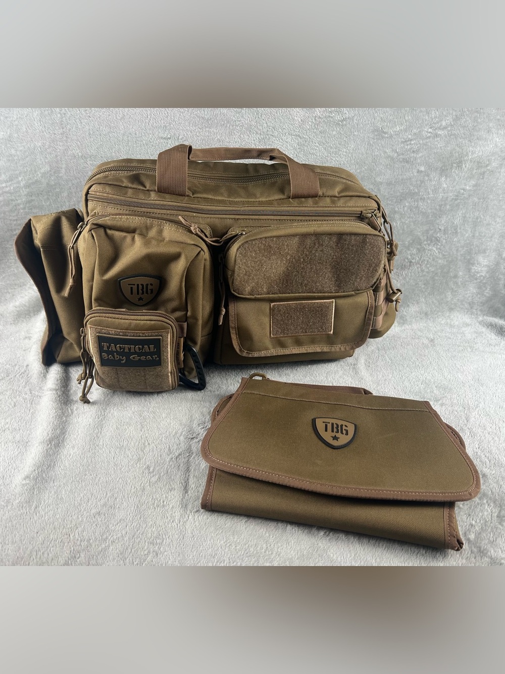 Tactical Baby Gear Deuce Diaper Bag Coyote Brown With Changing Pad